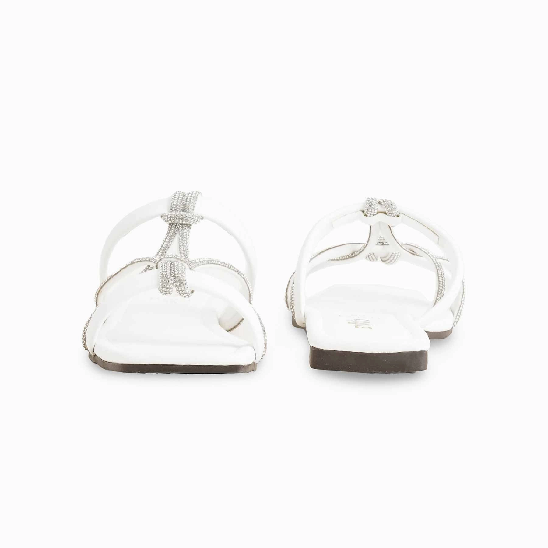 White Casual Women Slipper CL2024 Step Slides