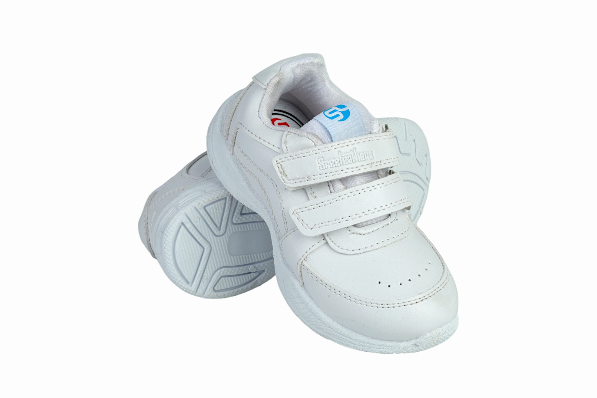 White Velcro School Shoes for Kids 57006 Hvac Boots