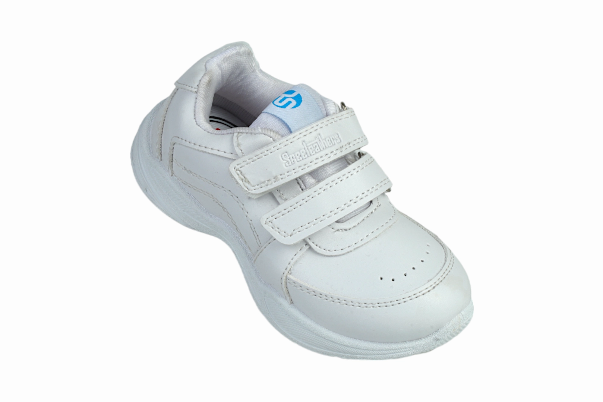 White Velcro School Shoes for Kids 57006 Boots For Men With Heels