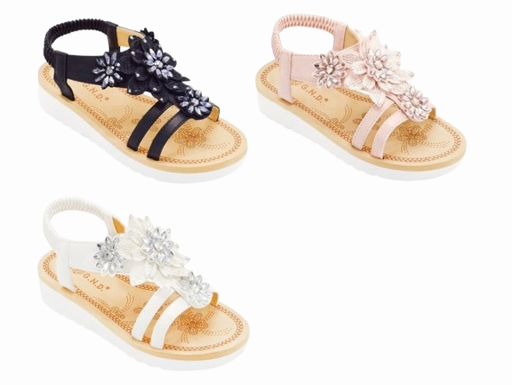 Wholesale Kids Embellished Flat Sandals Assorted Colors Ella NGJK Best Sandals For The Beach