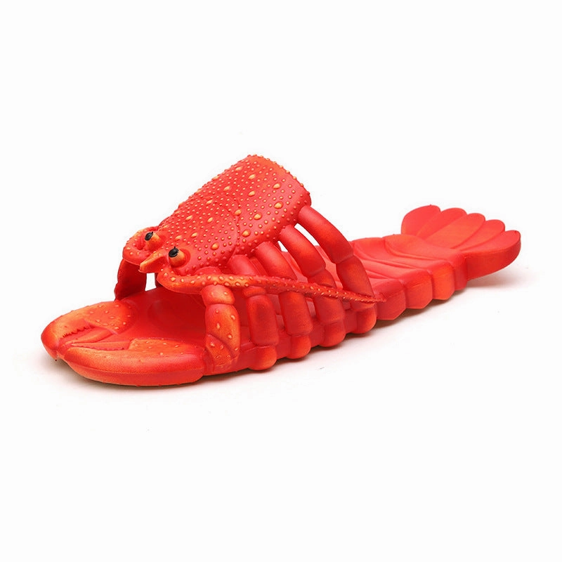 Wholesale Parent-child Cartoon Lobster Funny Beach Slippers Slppers Fur