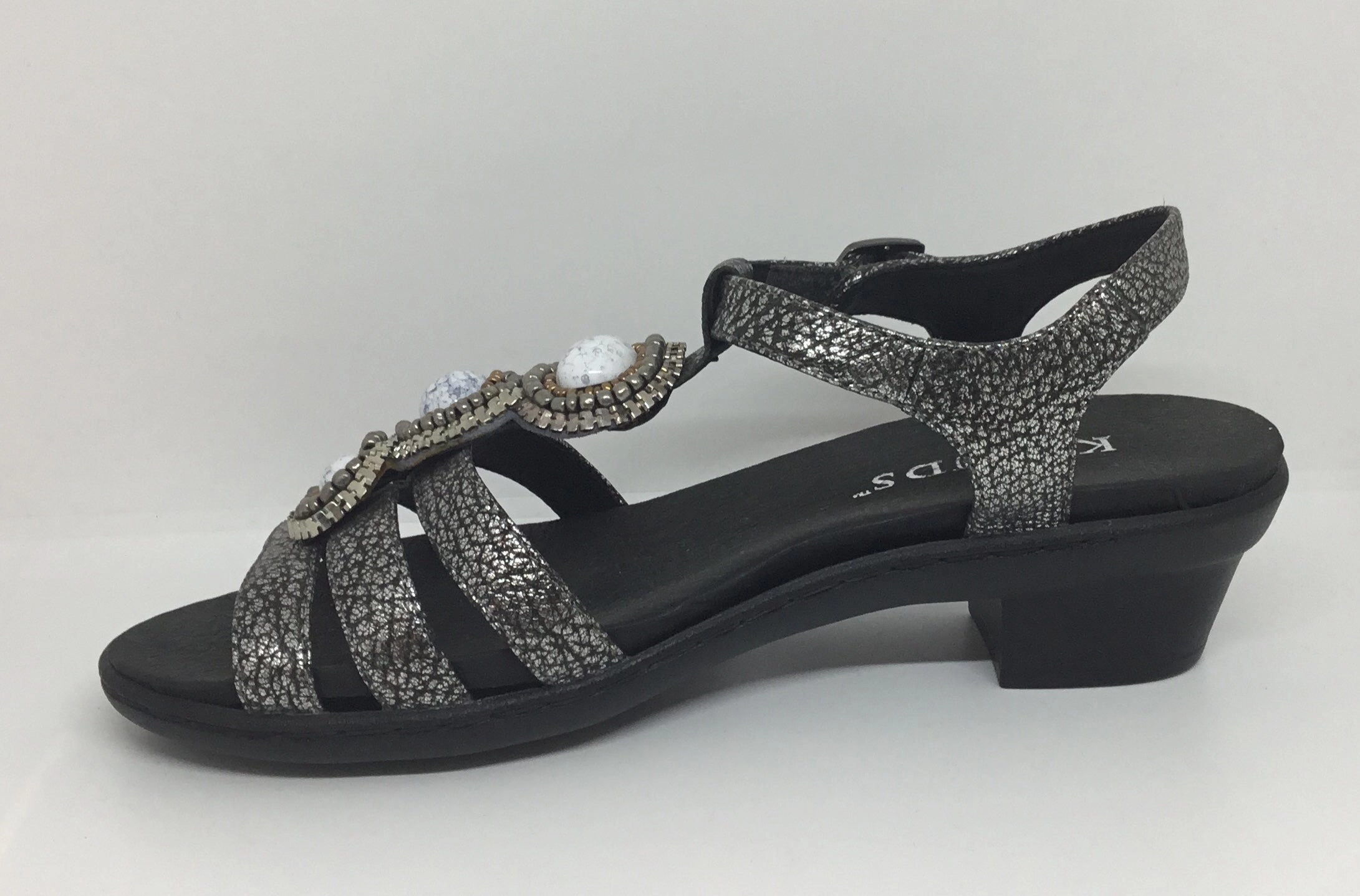 Klouds Gaia Pewter Leather Wide Step Glamour Vibe