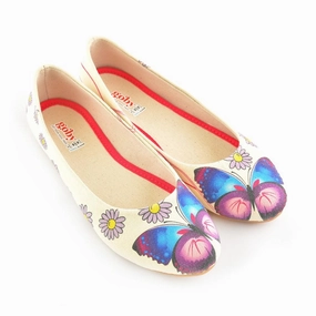 Young Mood Daisy and Butterfly Ballerinas Shoes 1105