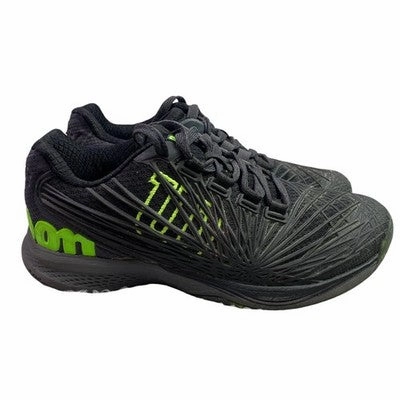 Tennis Shoes Size 10 Wilson Tennis Shoes Boys 4 Black Neon Green Athletic Court Sneakers