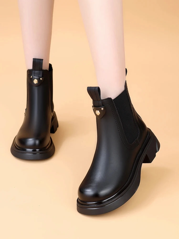 Stample Rain Boots Winter Boots Lady Women's Rubber Shoes Rain Round Toe Boots-Women Luxury Designer Chelsea 2024 Med Ankle Autumn Fashion