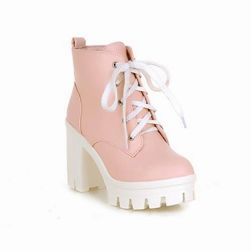 Adult Snow Boots MORAZORA 2017 New Fashion sexy women's ankle boots lace up high heels Punk platform Women autumn winter snow boots ladies shoes