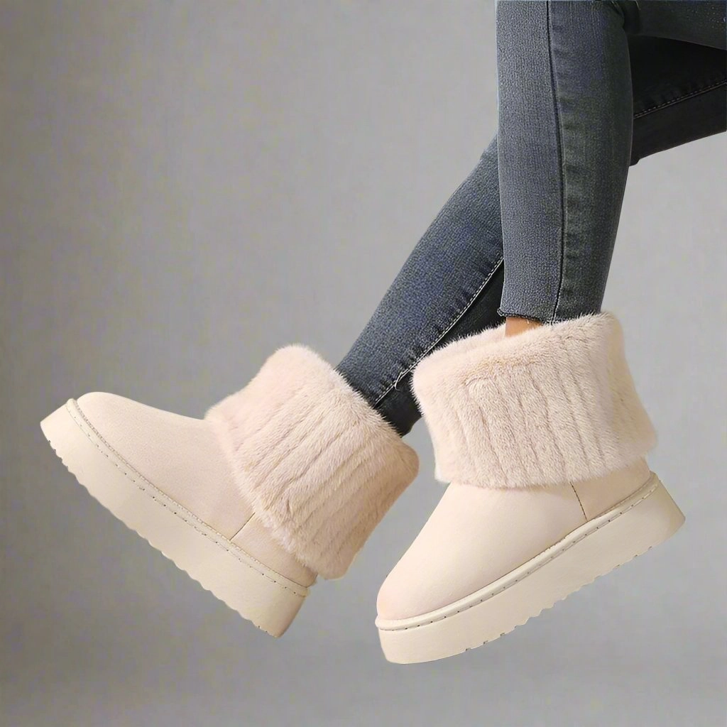 Thick-soled Plush Snow Boots Winter Warm Mid-tube Furry Cotton Shoes For Women Short Boot Decathlon Snow Boots