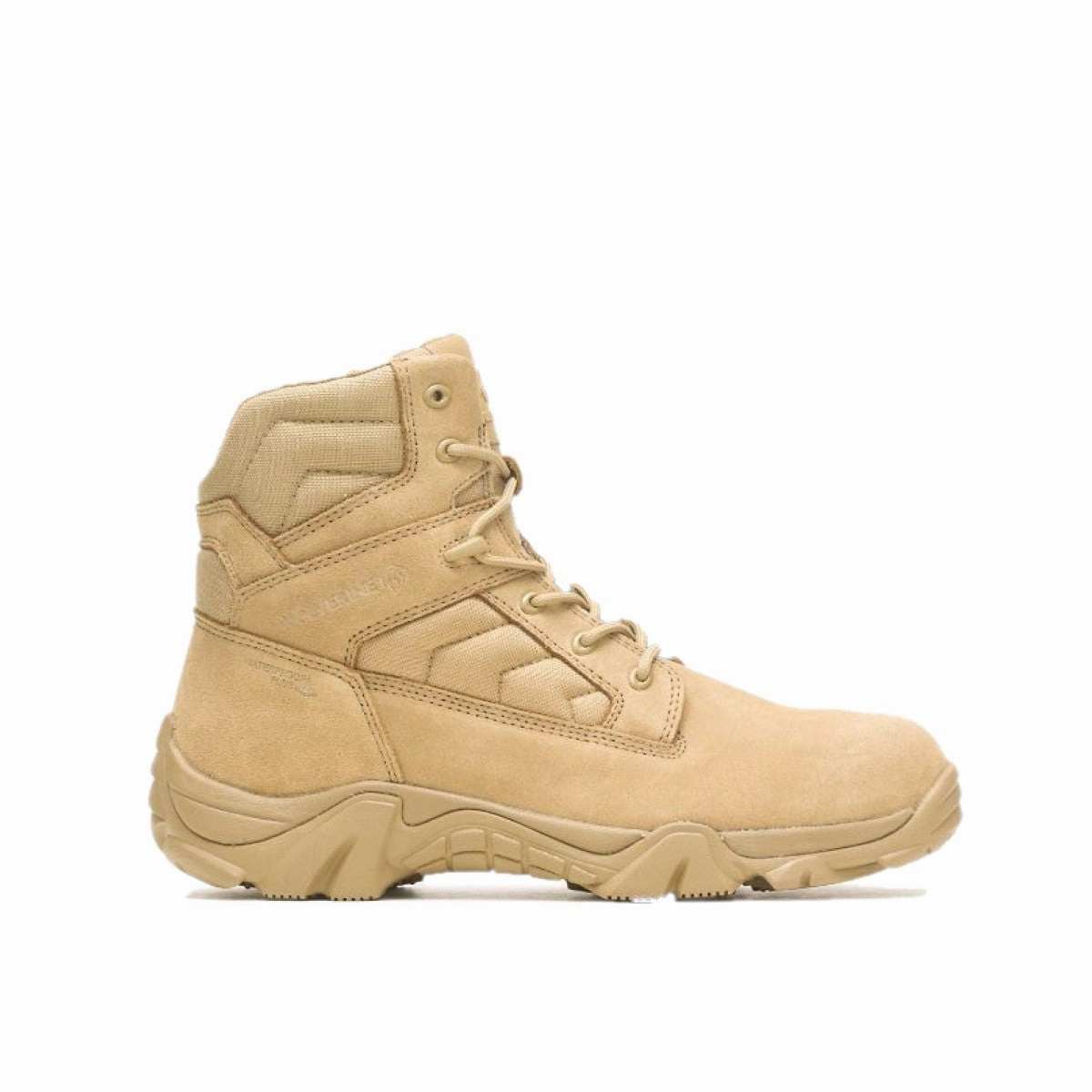 WOLVERINE W880407-EW WILDERNESS TACTICAL 6" WP MN'S (Extra Wide) Coyote Leather Work Boots Reinforced heel