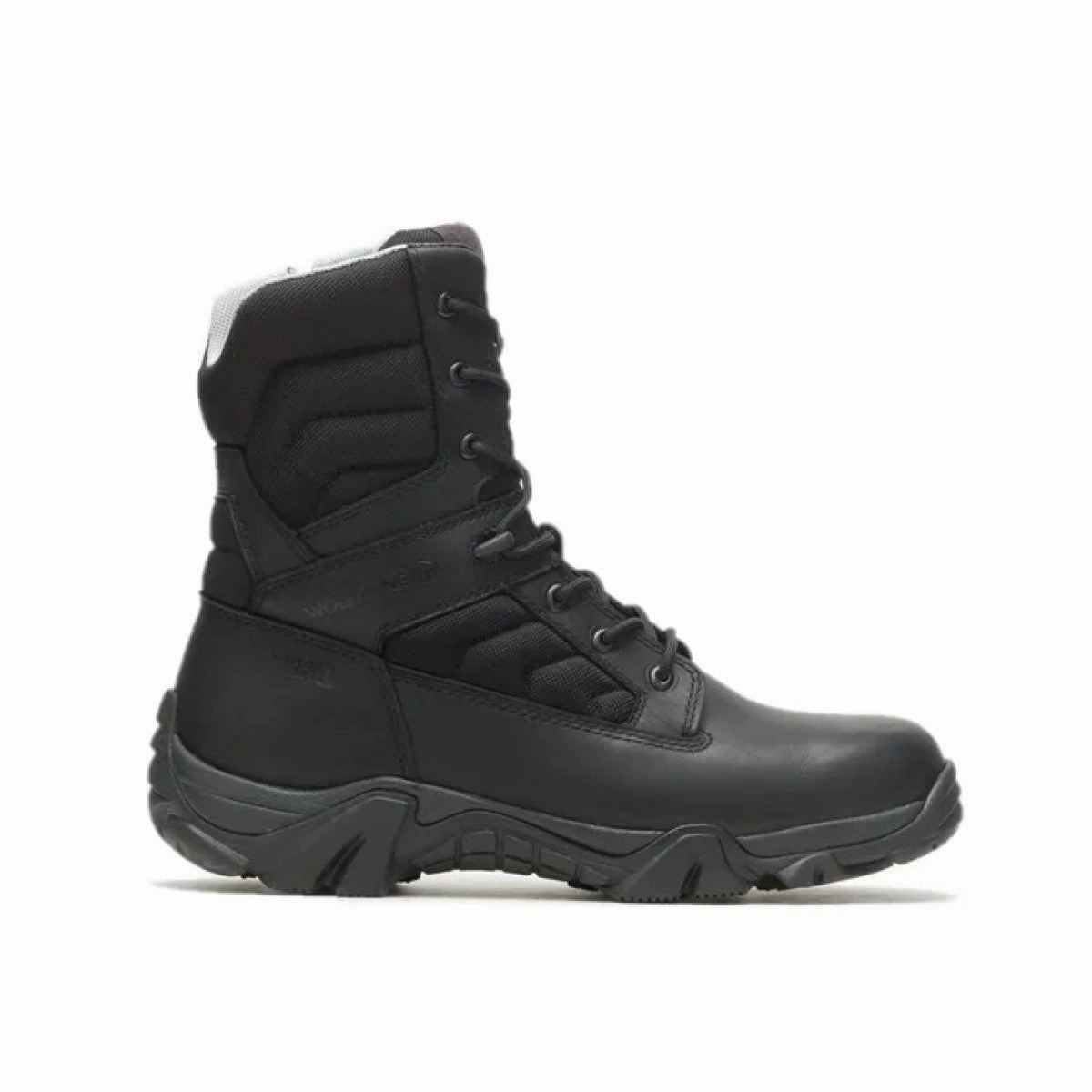WOLVERINE W880408-EW WILDERNESS TACTICAL 8" WP MN'S (Extra Wide) Black Leather Work Boots School Ready