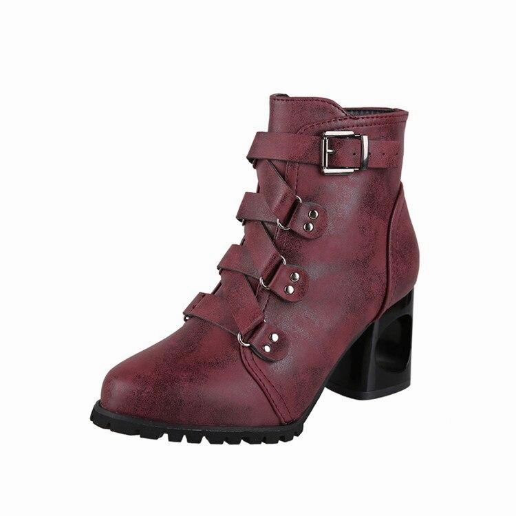 Adidas Suede Shoes Women  Ankle Pumps PU Leather Toe Boots Solid Autumn Winter  High-heeled Shoes