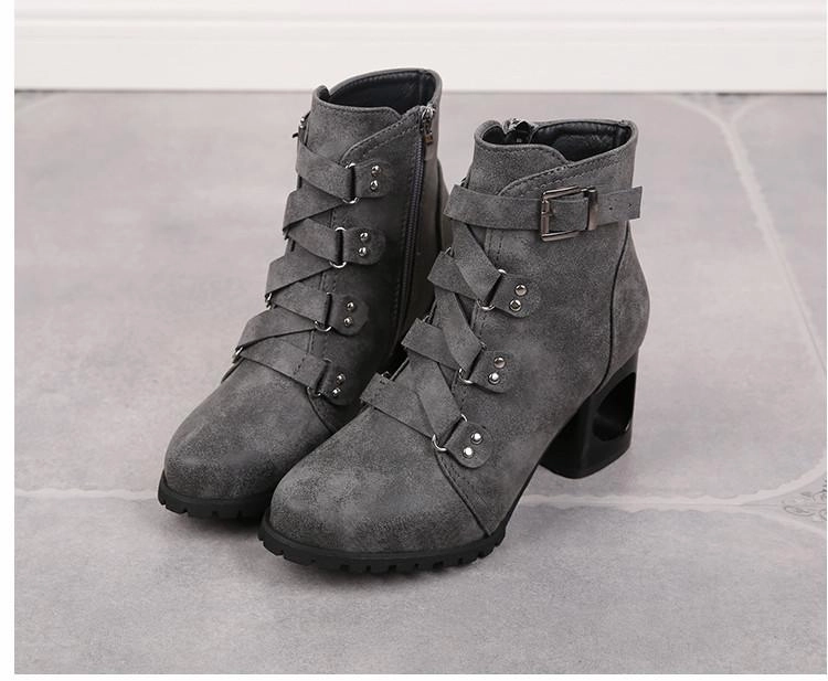 Adidas Adipower Weightlifting Shoe Women  Ankle Pumps PU Leather Toe Boots Solid Autumn Winter  High-heeled Shoes