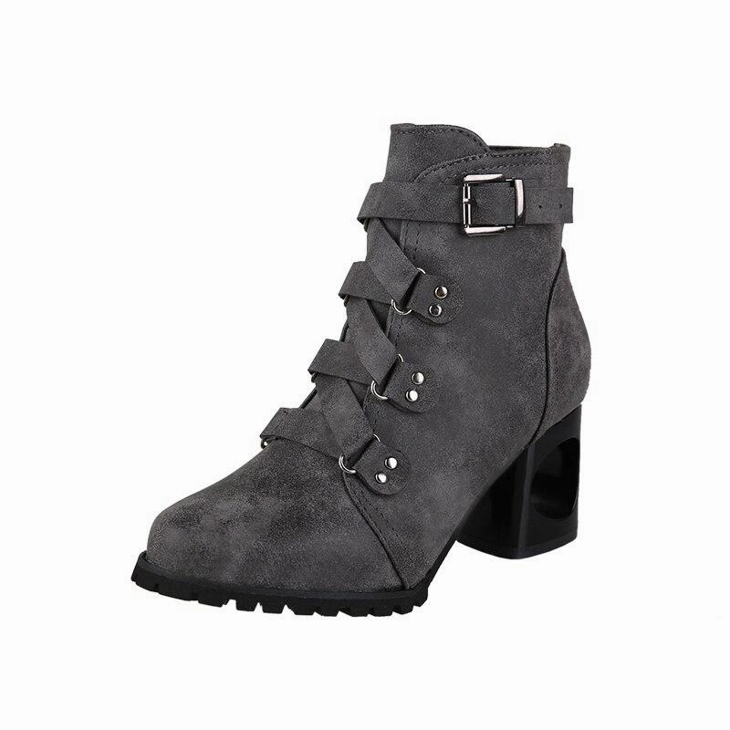 Women  Ankle Pumps PU Leather Toe Boots Solid Autumn Winter  High-heeled Shoes Made In Germany Adidas Shoes