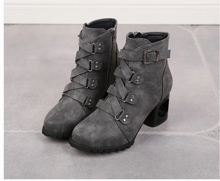 Louis Vuitton And Adidas Shoes Women  Ankle Pumps PU Leather Toe Boots Solid Autumn Winter  High-heeled Shoes