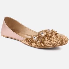 Women "ALMA" Indian Pearl Khussa Flat 1940s Shoes