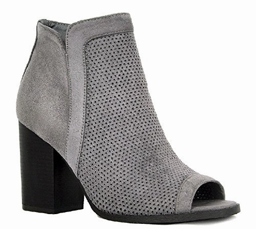 Women's Debra-01 Peep Toe Block Heel Ankle High Zipped Sandals Early 2000s Adidas Shoes