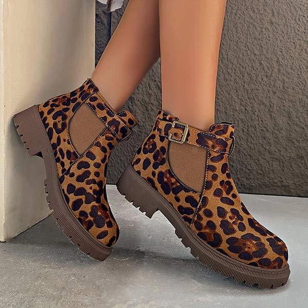 Women's Fashion Leopard Print Short Elastic Ankle Martin Boots 54961185C Adidas Samba Shoes