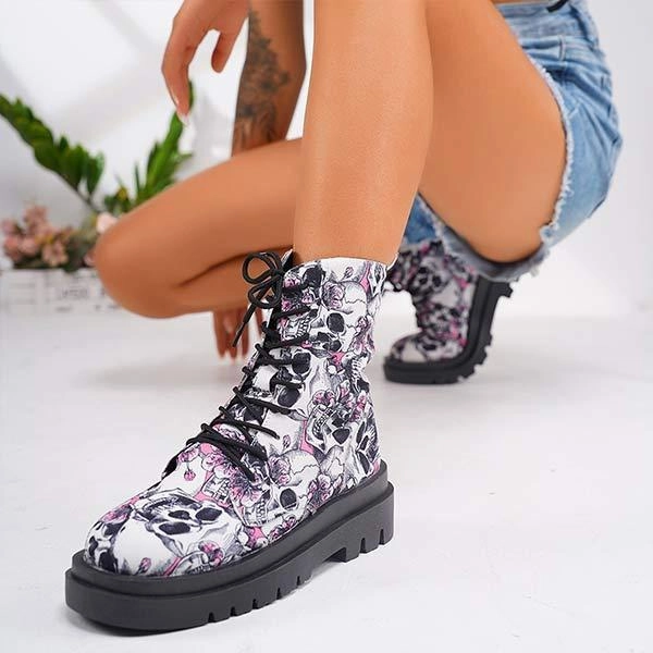 Women's Fashion Printed Martin Boots 94820316C Rare Adidas Shoes