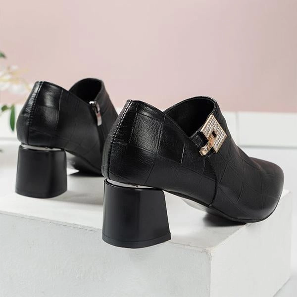 Adidas Energy Boost Running Shoes Women's Fashionable Rhinestone Retro Side Zipper Block Heels 33174443S