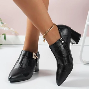 Women's Fashionable Rhinestone Retro Side Zipper Block Heels 33174443S Adidas Originals Shoes Sneakers