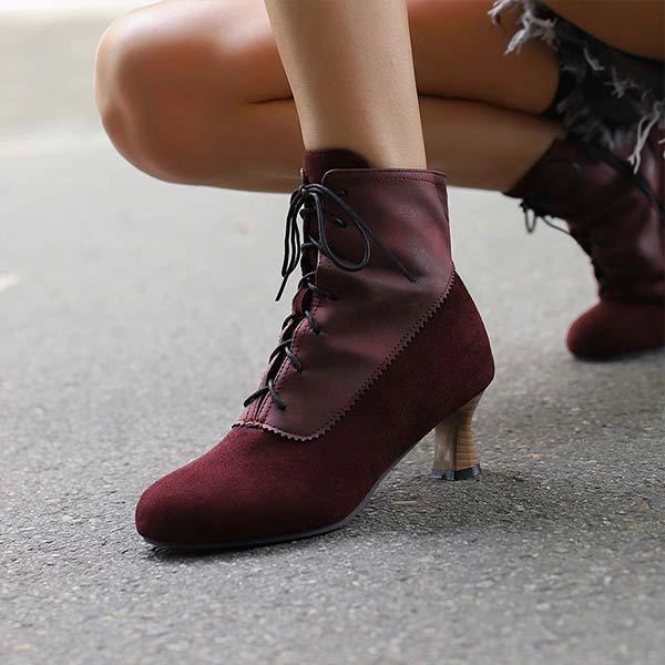 Women's Mid-Heel Suede Patchwork Ankle Martin Boots 36405403C Adidas Fashion Shoes