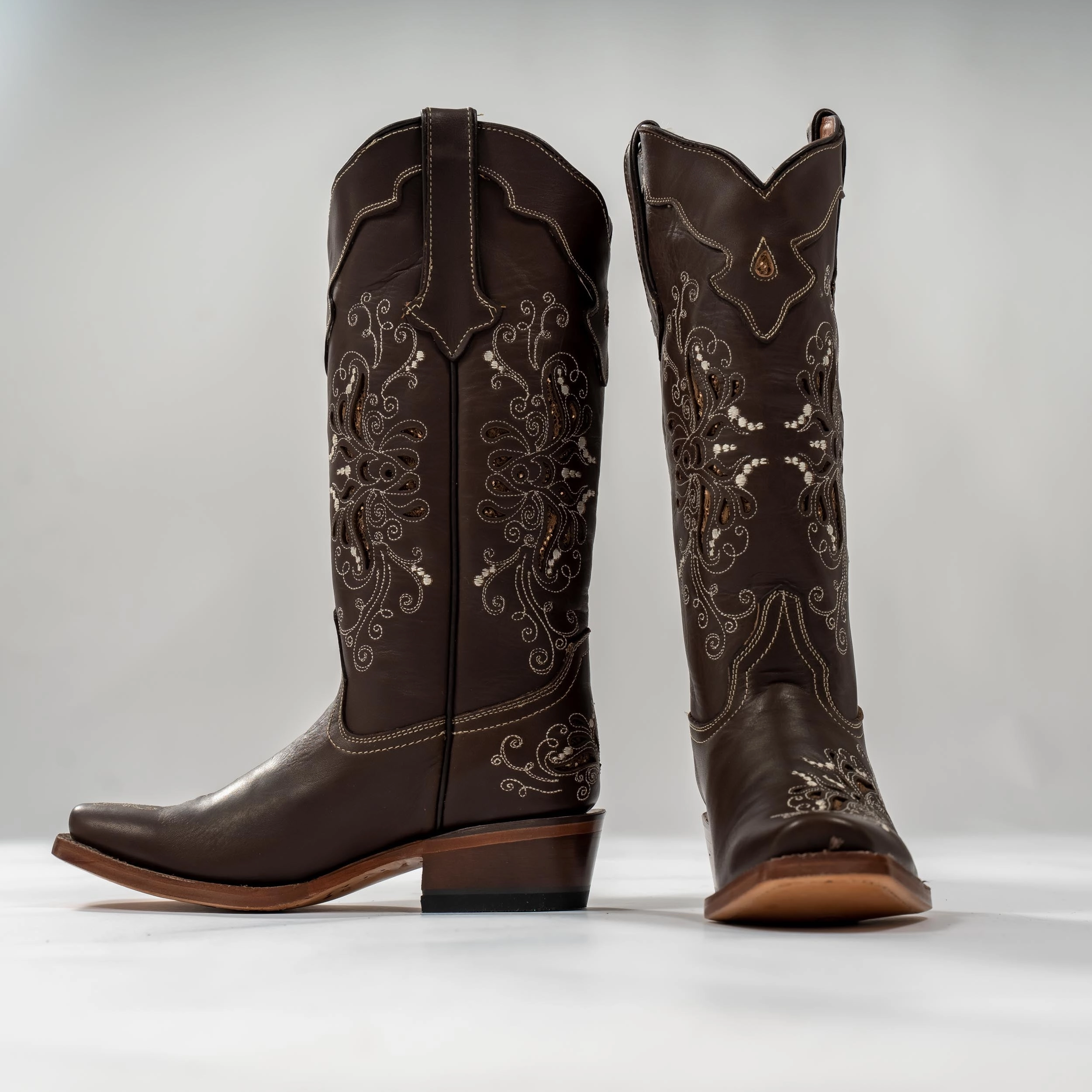Women's Pasadena Cowboy Boot with Shimmer Brown Butterfly Inlay Adidas Tour 360 24 Golf Shoes