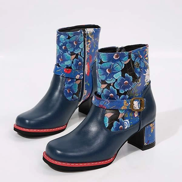 Women's Printed Platform Chunky Heel High-Riding Boots 23586655C Adidas T Mac Shoes