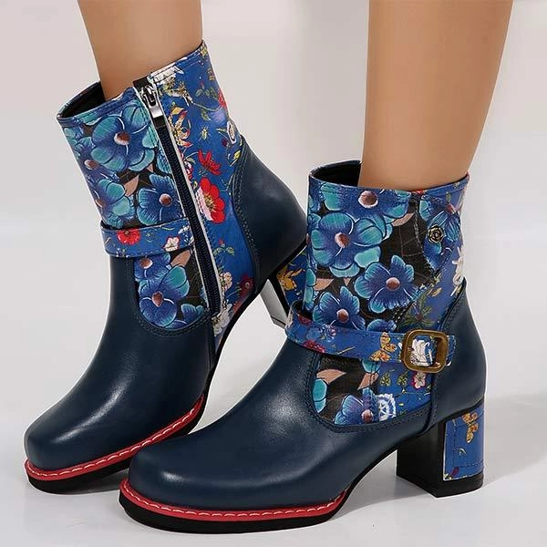 Women's Printed Platform Chunky Heel High-Riding Boots 23586655C Adidas Running Shoes Classic