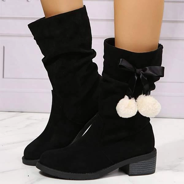 Women'S Round Toe Suede Mid Boots 48068676C Adidas Wrestling Shoes Adizero Sydney