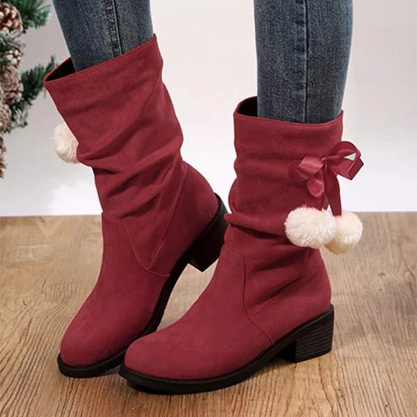 Women'S Round Toe Suede Mid Boots 48068676C Adidas Basketball Shoes Anthony Edwards