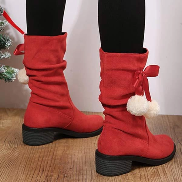 Women'S Round Toe Suede Mid Boots 48068676C Adidas Soccer Shoes Predator