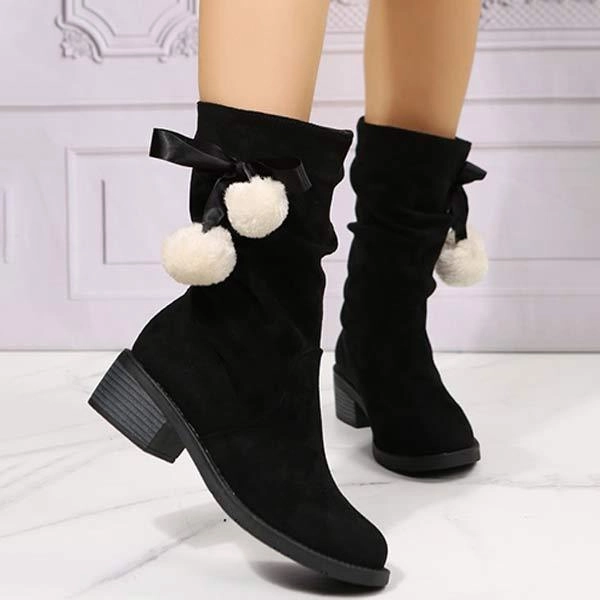 Women'S Round Toe Suede Mid Boots 48068676C Adidas Cool Shoes