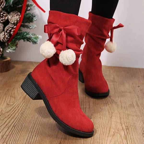 Adidas Size 7 Shoes Women'S Round Toe Suede Mid Boots 48068676C