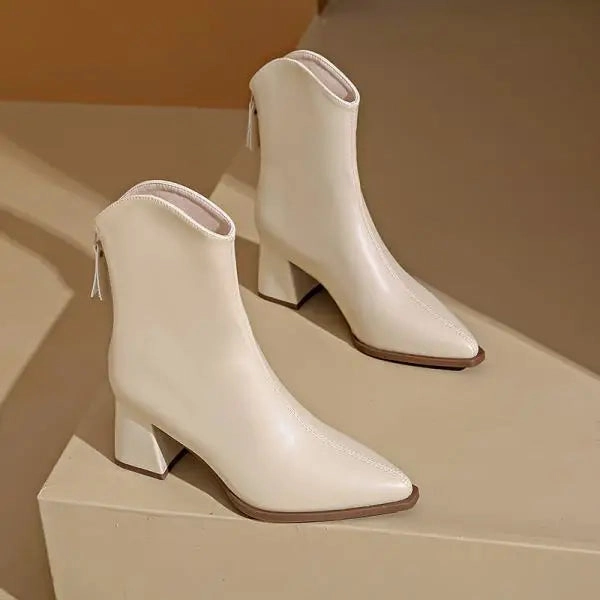 Women's Rubber Boots Female Shoes Boots-Women Zipper Luxury Designer Rain Ladies High Heel Ankle Large Size Rock Pointy 2024 Lea Coach Riley Rain Boots