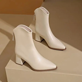 Women's Rubber Boots Female Shoes Boots-Women Zipper Luxury Designer Rain Ladies High Heel Ankle Large Size Rock Pointy 2024 Lea Mario Rain Boots