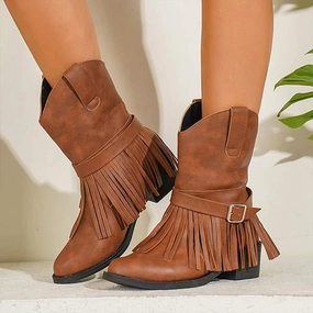 Women's Tassel Woven Retro Western Fashion Boots 27280680C Late 90s Adidas Shoes