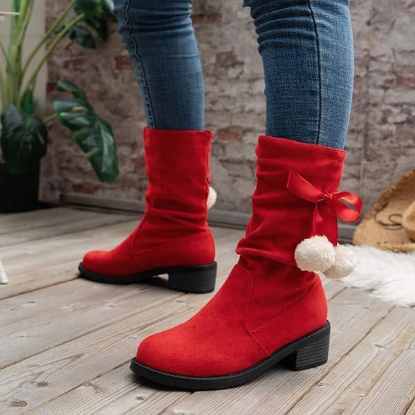 Matching Adidas Shoes Women's Velvety Christmas-Themed Fashion Boots 87844839C