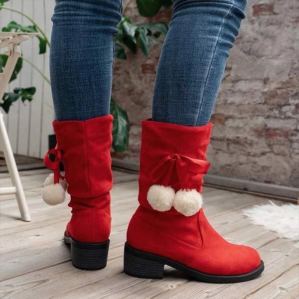 Women's Velvety Christmas-Themed Fashion Boots 87844839C Adidas New 2024