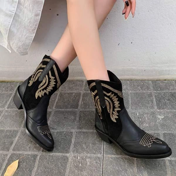 Women's Western Embroidered Fashion Ankle Boots 42129594C Adidas Neo Shoes