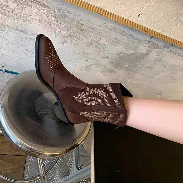 Women's Western Embroidered Fashion Ankle Boots 42129594C Adidas Rock Climbing Shoes