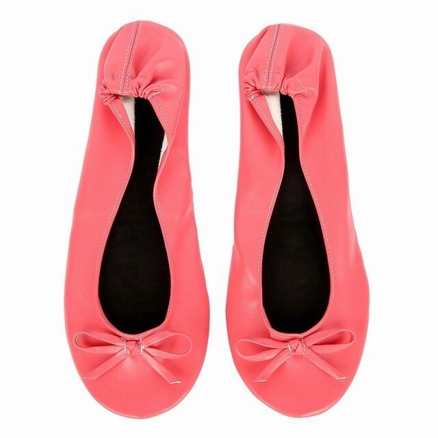 Clipless Shoes Women Shoes Flats Portable Fold Up Ballerina Flat Shoes Roll Up Foldable Ballet After Party Shoes For Bridal Wedding Party Favor