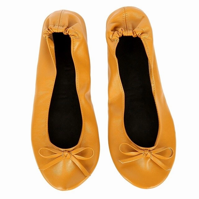 Flat Feet Hiking Shoes Women Shoes Flats Portable Fold Up Ballerina Flat Shoes Roll Up Foldable Ballet After Party Shoes For Bridal Wedding Party Favor