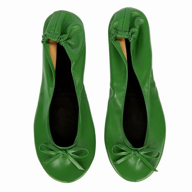 Formal Shoes Flat Sole Women Shoes Flats Portable Fold Up Ballerina Flat Shoes Roll Up Foldable Ballet After Party Shoes For Bridal Wedding Party Favor