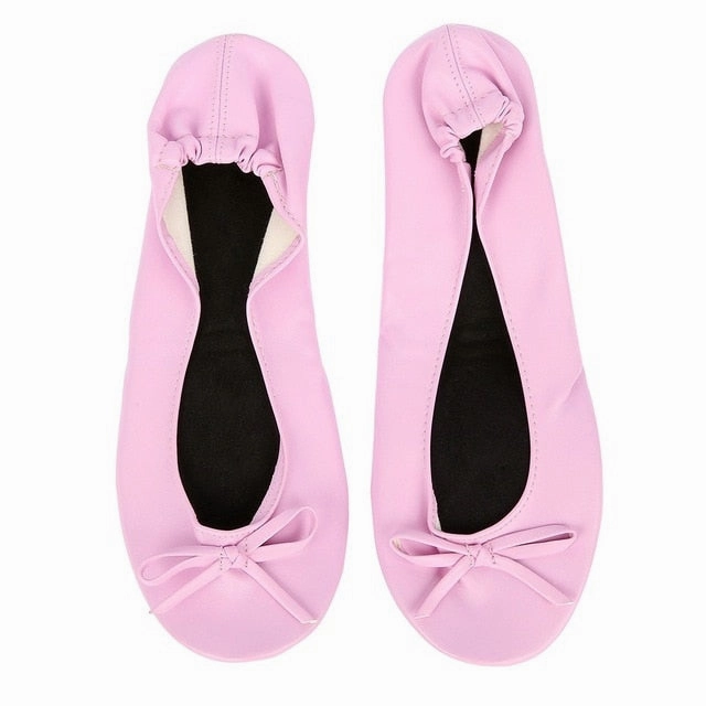 Women Shoes Flats Portable Fold Up Ballerina Flat Shoes Roll Up Foldable Ballet After Party Shoes For Bridal Wedding Party Favor Shoes Flats Oxfords