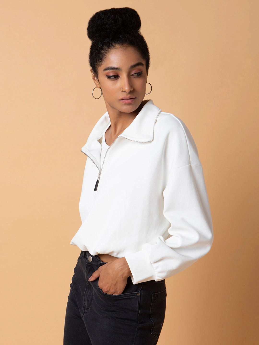 Best Work Boots For Mechanics Women Solid Off White Oversized Top with tank top