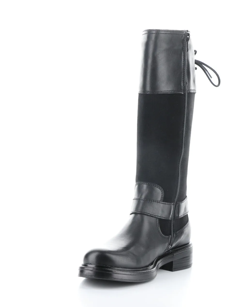 Women's Mateo Round Toe Boot - Black Steel Toe Motorcycle Boots