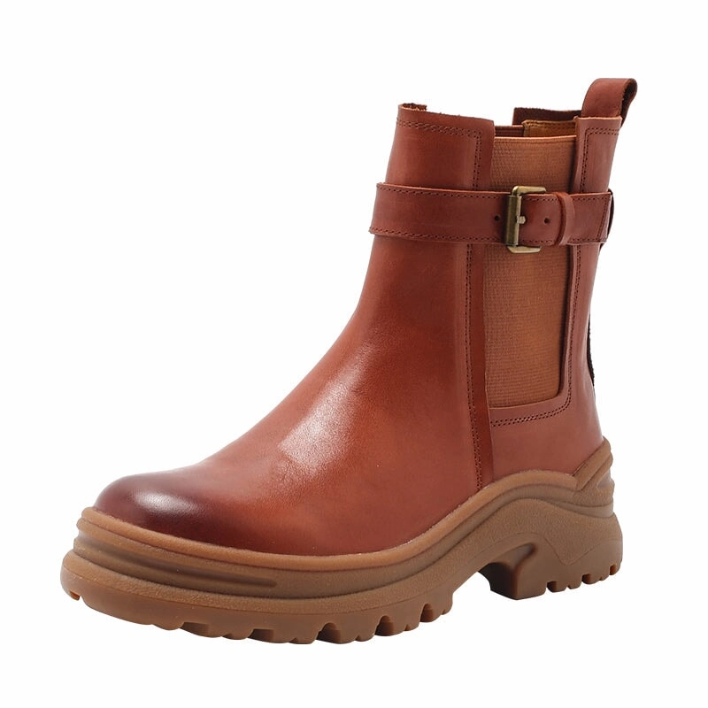 Boots Best For Snow Womens Retro Leather Ankle Boots Snow Boots Have Fleece Lined for Cold Winter in Black/Brown