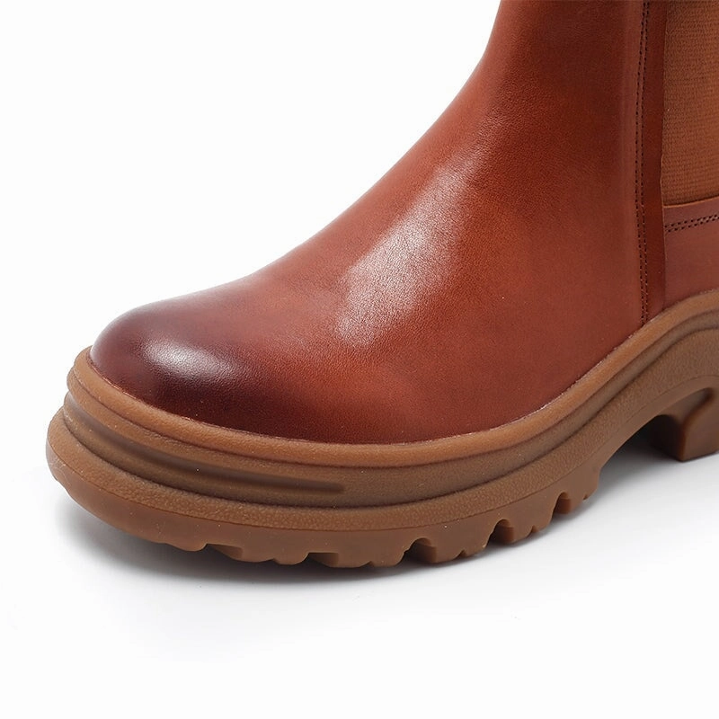 Womens Retro Leather Ankle Boots Snow Boots Have Fleece Lined for Cold Winter in Black/Brown Best Snow Boots Wirecutter