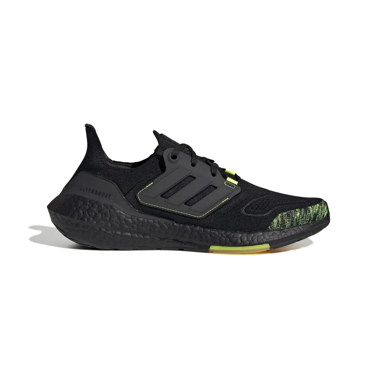 ADIDAS GX5915 ULTRABOOST 22 MN'S (Medium) Black/Black/Yellow Textile Running Shoes Corner Style Suede Soft
