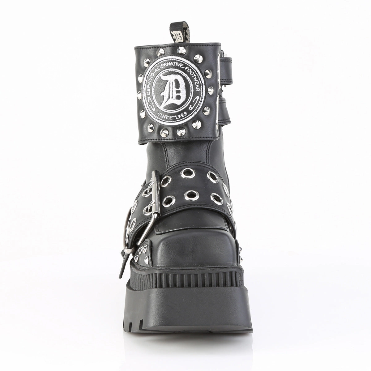 Adidas Style Shoes WRATH-58 DemoniaCult Black Vegan Leather Sexy Women's Ankle Boots (Alternative Footwear)