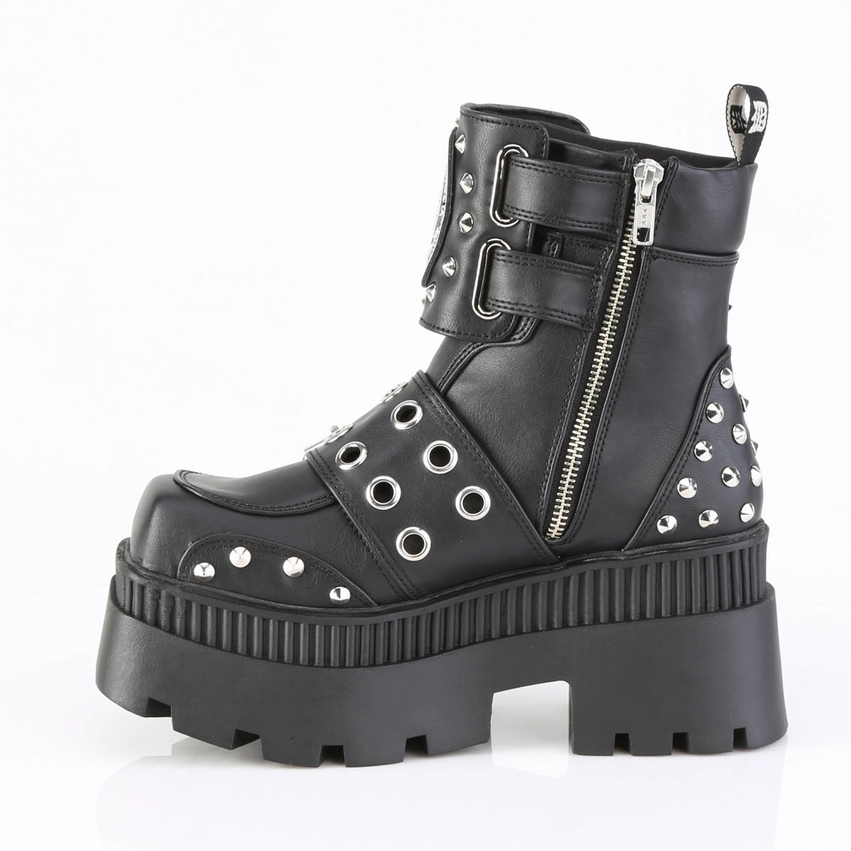 WRATH-58 DemoniaCult Black Vegan Leather Sexy Women's Ankle Boots (Alternative Footwear) Adidas Colorful Shoes